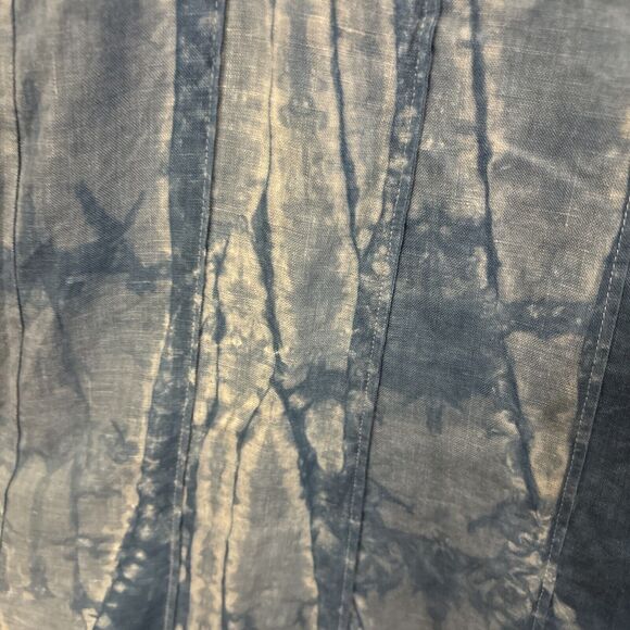 Shibori Mokume Hand Dyed Stitched Indigo Maxi Skirt Embroidered Japanese Tie Dye - Picture 5 of 7